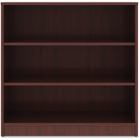 Lorell Laminate 3-Shelf Bookcase, 36" x 36" x 12", Mahogany LLR99781